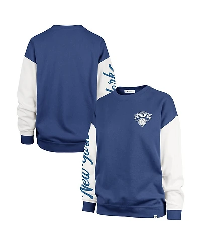 '47 Brand Women's Blue New York Knicks Rise Andie Oversized Pullover Sweatshirt