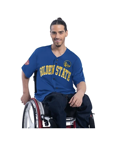 G-iii Sports by Carl Banks Men's Royal Golden State Warriors Adaptive Star Player Fashion Baseball Jersey