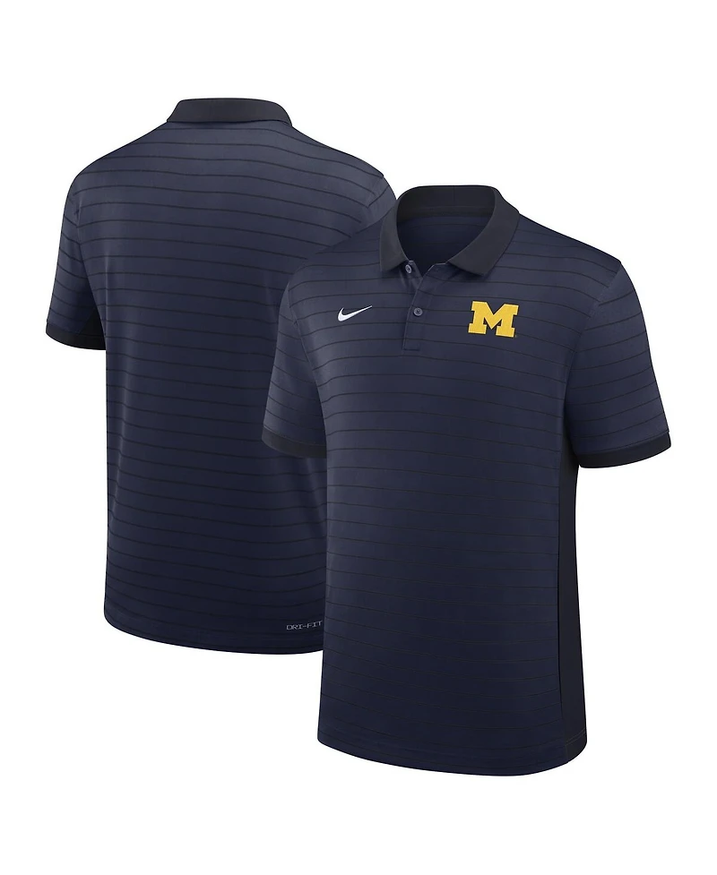 Jordan Men's Navy Michigan Wolverines 2025 Early Season Coaches Sideline Victory Stripe Performance Polo Shirt