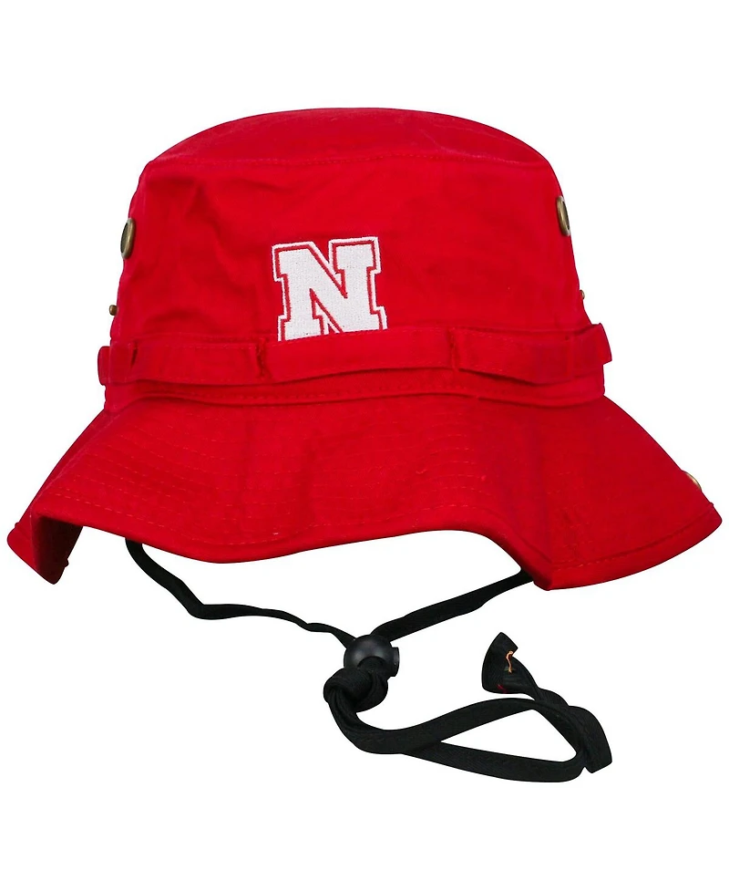 Top of the World Men's Red Nebraska Huskers Angler Washed Bucket Hat