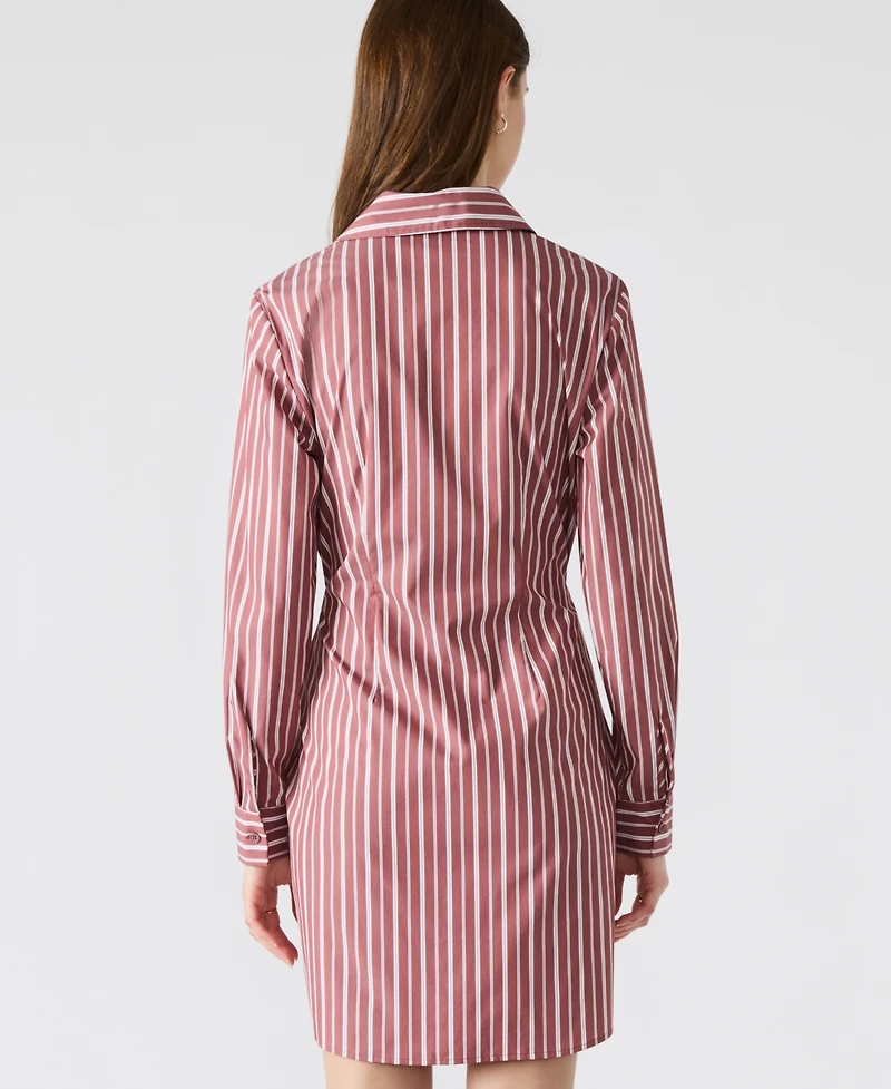 Steve Madden Women's Cotton Button-Front Shirtdress