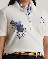Lauren Ralph Lauren Plus Size Patchwork Pique Polo Shirt