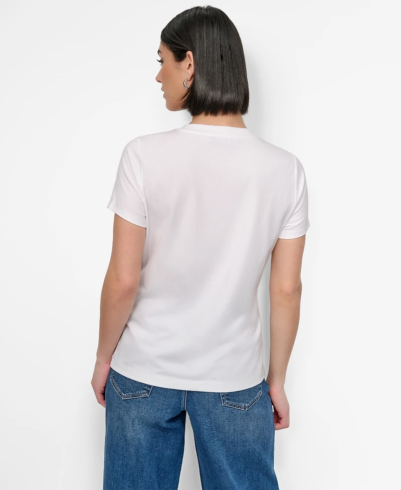 Dkny Women's Bow Bridge Conversational Crewneck Tee