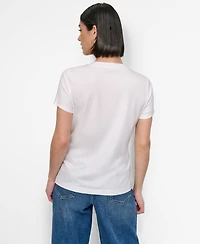 Dkny Women's Bow Bridge Conversational Crewneck Tee