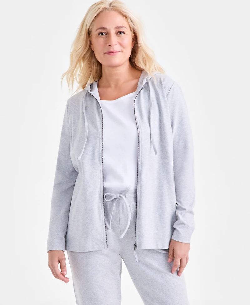 Style & Co Women's Zip-Front Hooded Sweatshirt, Created for Macy's
