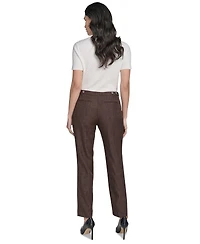 Calvin Klein Petite Mid Rise Straight-Leg Ankle Pants