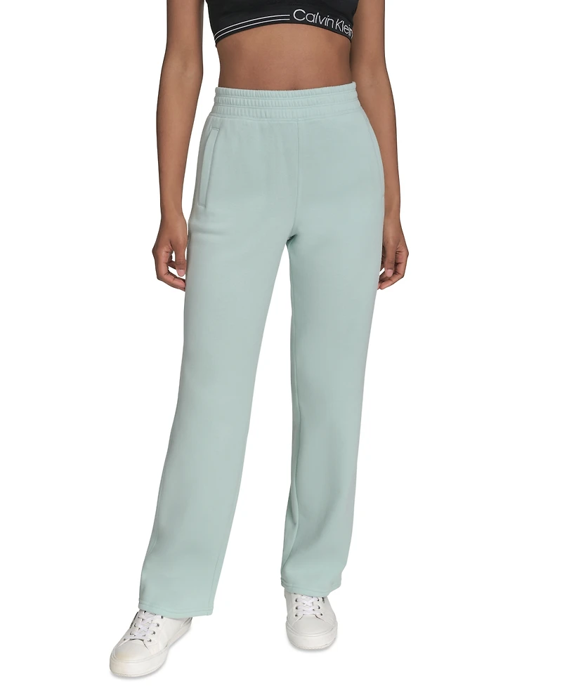 Calvin Klein Performance Women's High-Waist Straight-Leg Sweatpants
