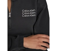 Calvin Klein Performance Women's Mini Triple Logo Fleece Half-Zip Pullover Sweatshirt