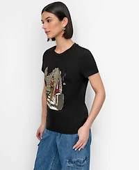 Dkny Women's Fifth Avenue Conversation Crewneck Tee