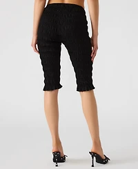 Steve Madden Women's Pull-On Smocked Capri Pants