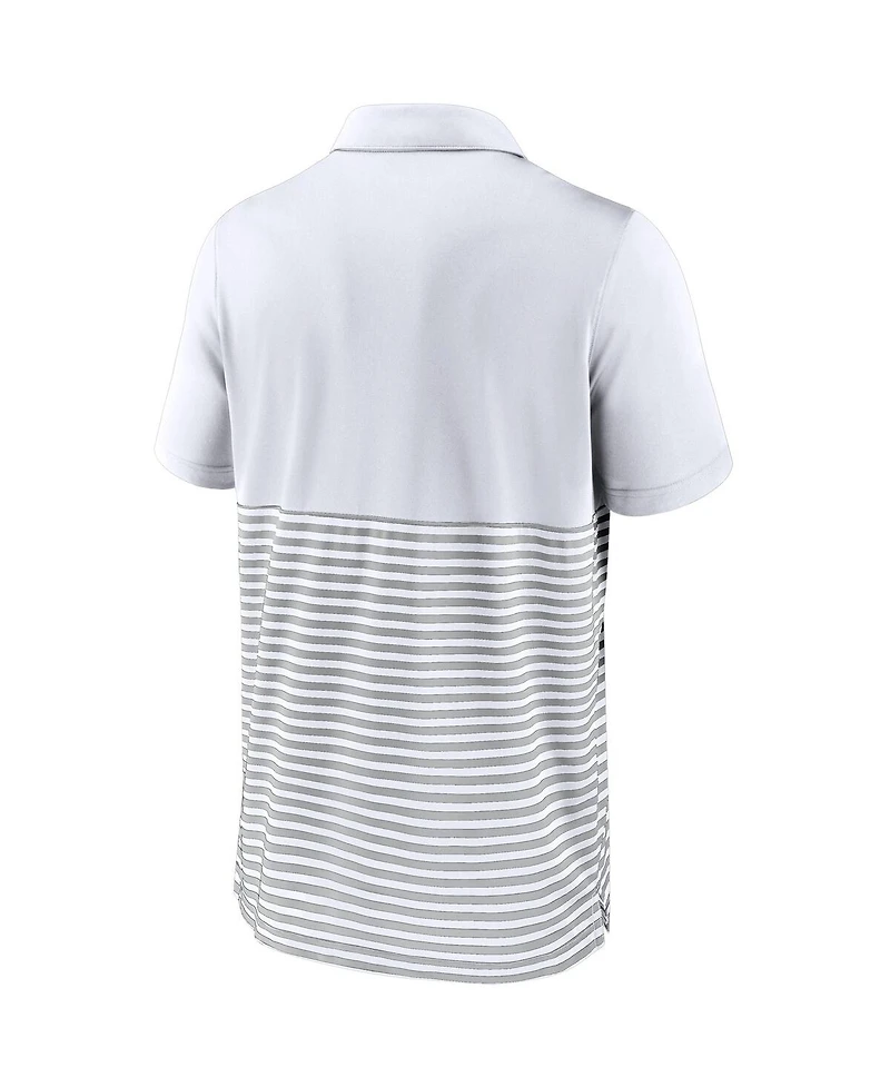 Nike Men's White/Gray Athletics Home Plate Striped Polo Shirt