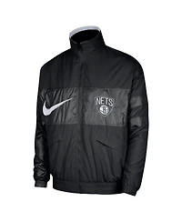 Nike Men's Black Brooklyn Nets Courtside Versus Capsule Full-Zip Jacket