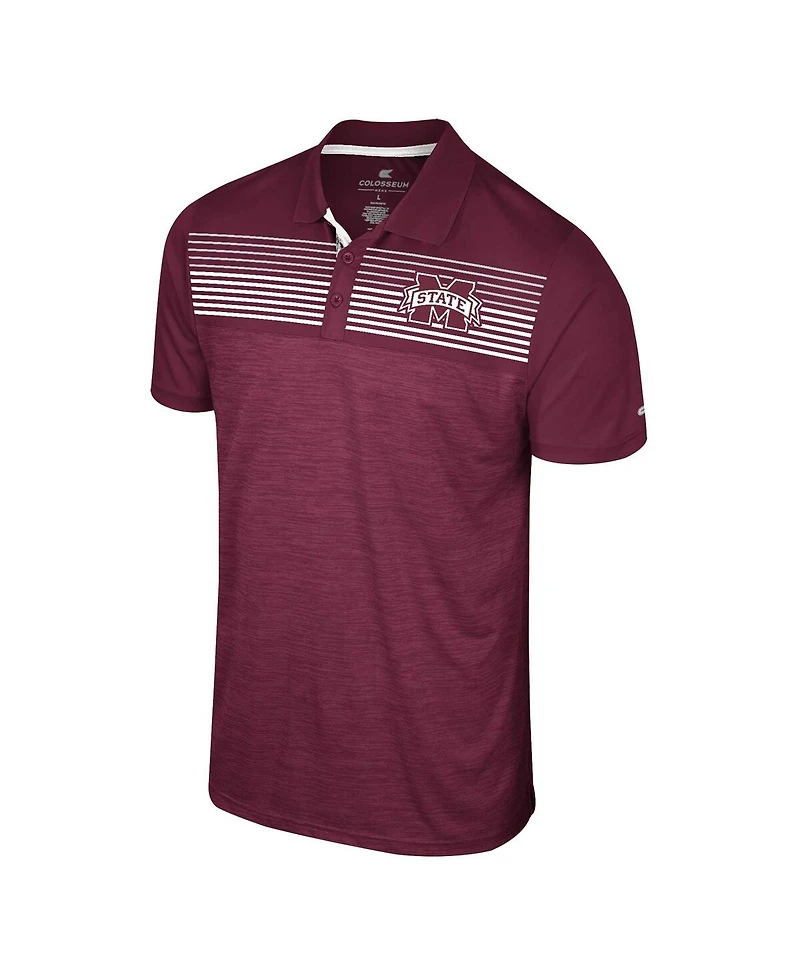 Colosseum Men's Maroon Mississippi State Bulldogs Langmore Polo Shirt