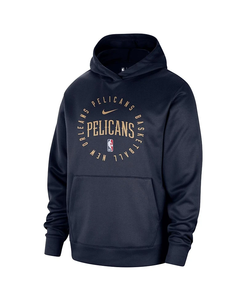 Nike Men's Navy New Orleans Pelicans 2024/25 Spotlight On-Court Practice Performance Pullover Hoodie