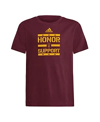 Adidas Big Boys and Girls Maroon Arizona State Sun Devils Honor Support T-Shirt
