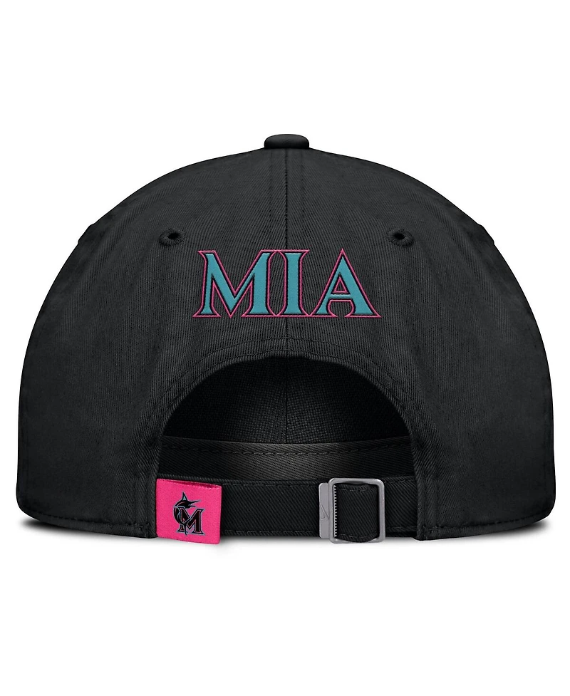 Nike Men's and Women's Black Miami Marlins 2025 City Connect Club Adjustable Hat