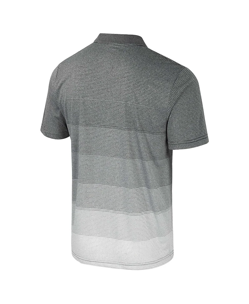 Colosseum Men's Gray Kansas State Wildcats Striped Mesh Polo Shirt
