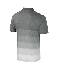 Colosseum Men's Gray Michigan Wolverines Striped Mesh Polo Shirt