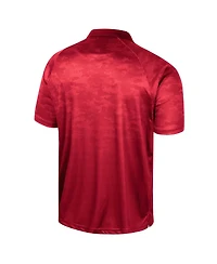 Colosseum Men's Red Maryland Terrapins Honeycomb Raglan Polo Shirt