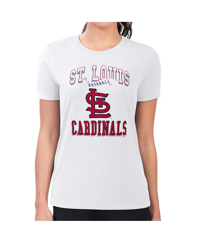 G-iii 4Her by Carl Banks Women's White St. Louis Cardinals Team Logo Graphic Fitted T-Shirt