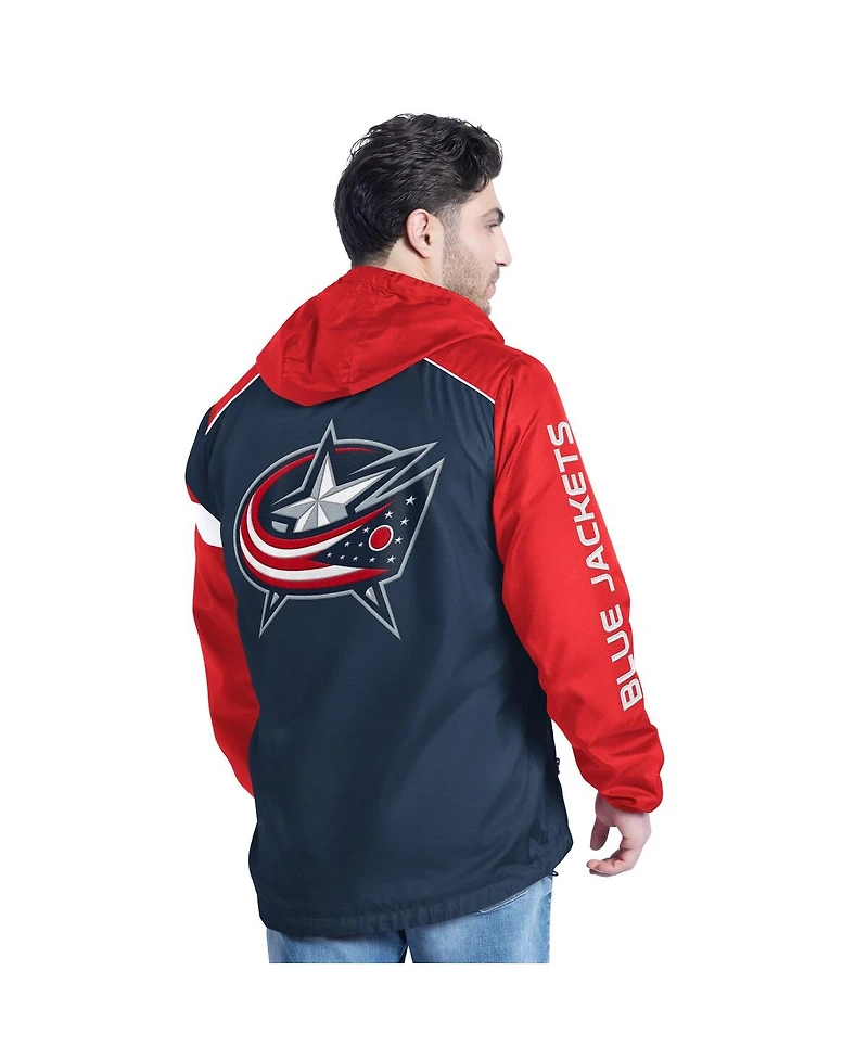 G-iii Sports by Carl Banks Men's Navy/Red Columbus Blue Jackets Lateral Half-Zip Hoodie