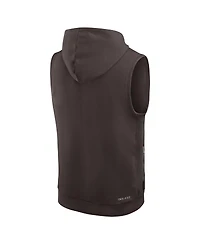 Nike Men's Brown Cleveland Browns Sideline Performance Sleeveless Pullover Hoodie