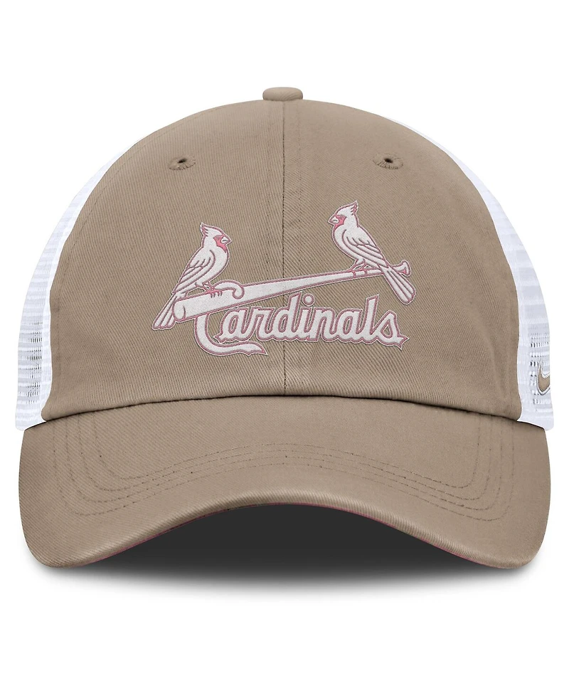 Nike Men's and Women's Khaki/White St. Louis Cardinals Club Trucker Adjustable Hat