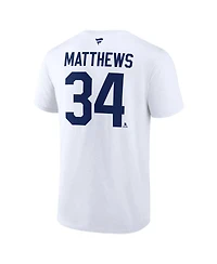 Fanatics Men's Auston Matthews White Toronto Maple Leaf's Authentic Stack Name Number T-Shirt