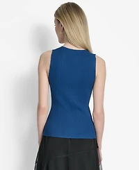 Dkny Women's Two-Way Zipper Sleeveless Sweater