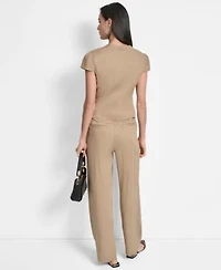 Dkny Weathered Twill Square Neck Top Weathered Twill Pants