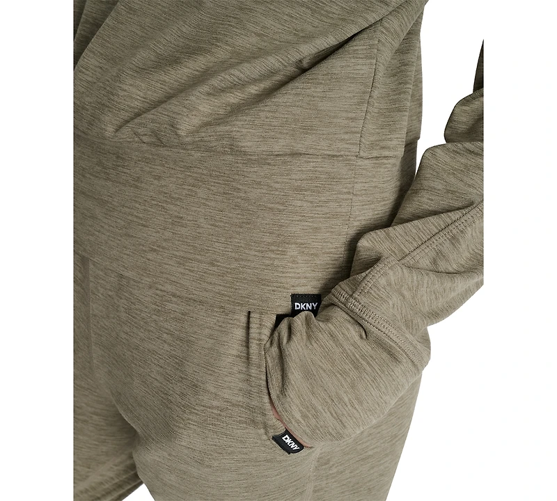 Dkny Sport Women's Space-Dyed Half-Zip Raglan-Sleeve Top