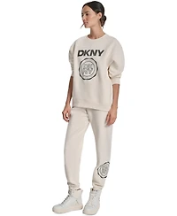 Dkny Sport Women's Medallion-Logo Crewneck Sweatshirt
