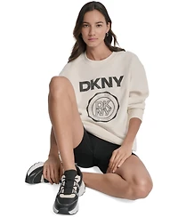 Dkny Sport Women's Medallion-Logo Crewneck Sweatshirt