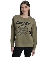 Dkny Sport Women's Medallion-Logo Crewneck Sweatshirt
