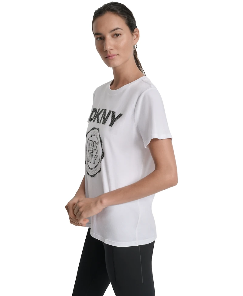 Dkny Sport Women's Medallion Logo Crewneck T-Shirt
