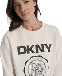 Dkny Sport Women's Medallion-Logo Crewneck Sweatshirt