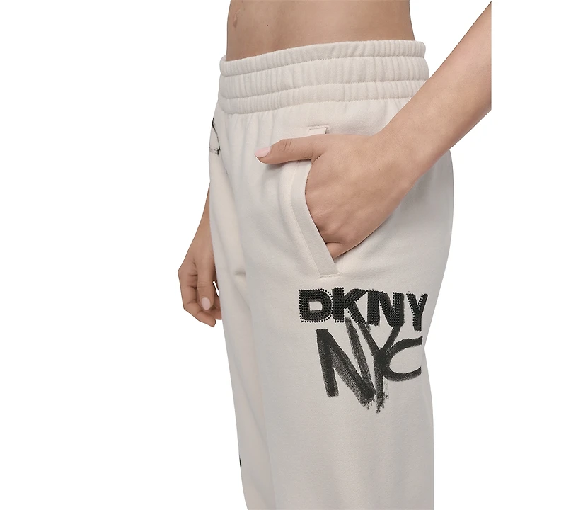 Dkny Sport Women's Graffiti Logo Cotton-Blend Joggers