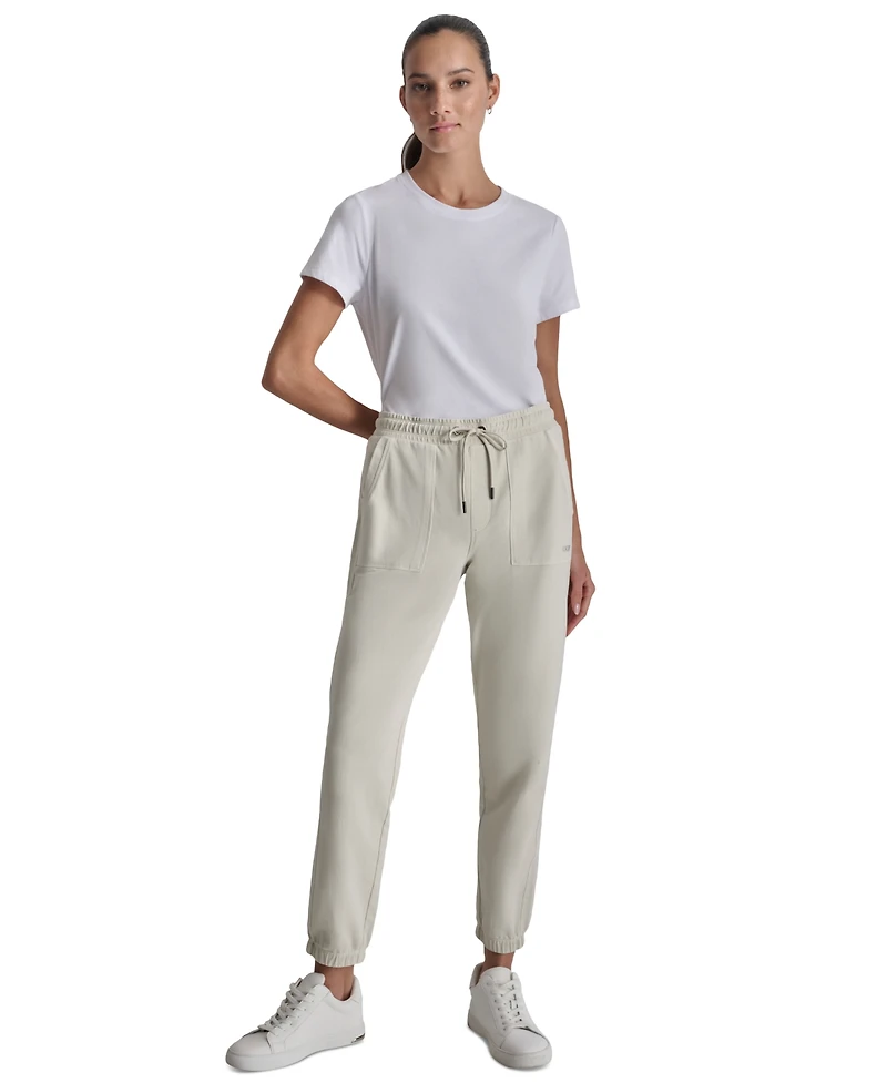 Dkny Sport Women's Cotton-Blend Tie-Waist Joggers