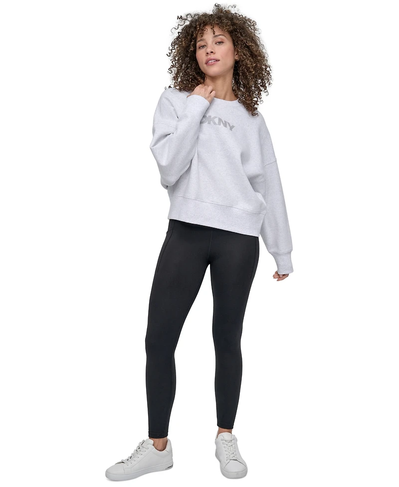 Dkny Sport Women's Mini Stud Logo Crew Neck Sweatshirt