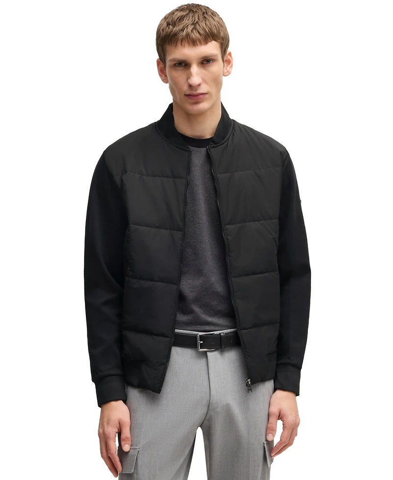 Boss by Hugo Men's Cotton-Blend Zip-Up Padded Jacket