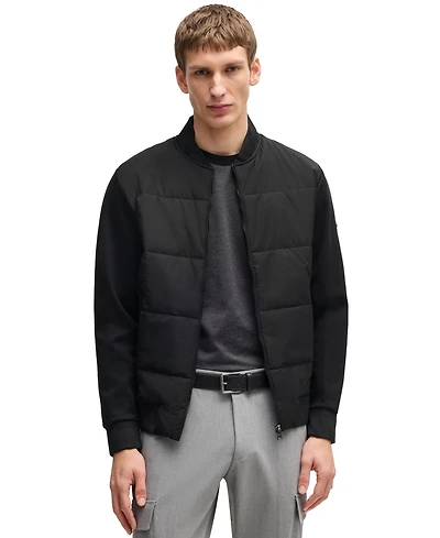 Boss by Hugo Men's Cotton-Blend Zip-Up Padded Jacket