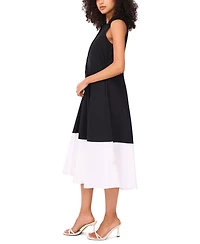Msk Women's Cotton Sleeveless Shirtdress