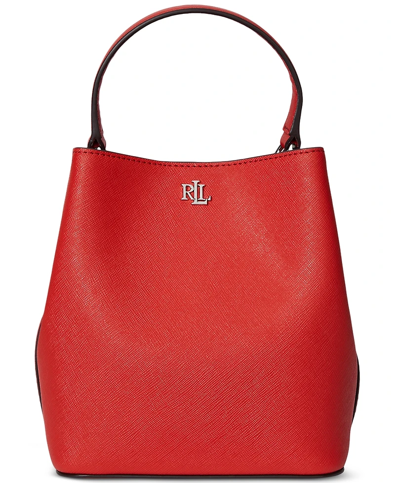 Lauren Ralph Lauren Crosshatch Leather Mini Reese Bucket Bag