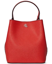 Lauren Ralph Lauren Crosshatch Leather Mini Reese Bucket Bag