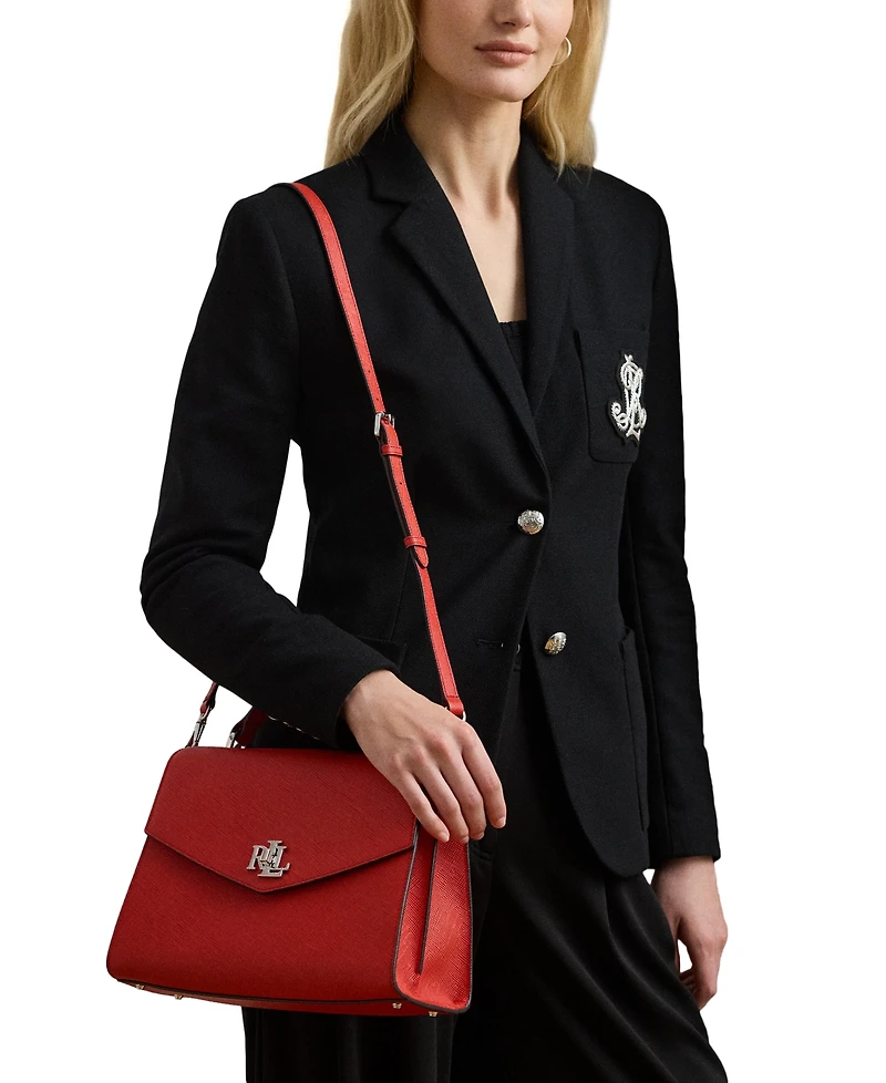 Lauren Ralph Lauren Textured Leather Large Farrah Satchel