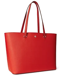 Lauren Ralph Lauren Karly Crosshatch Leather Large Tote