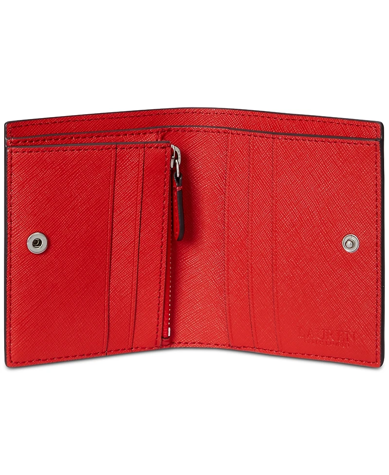 Lauren Ralph Lauren Crosshatch Leather Compact Wallet