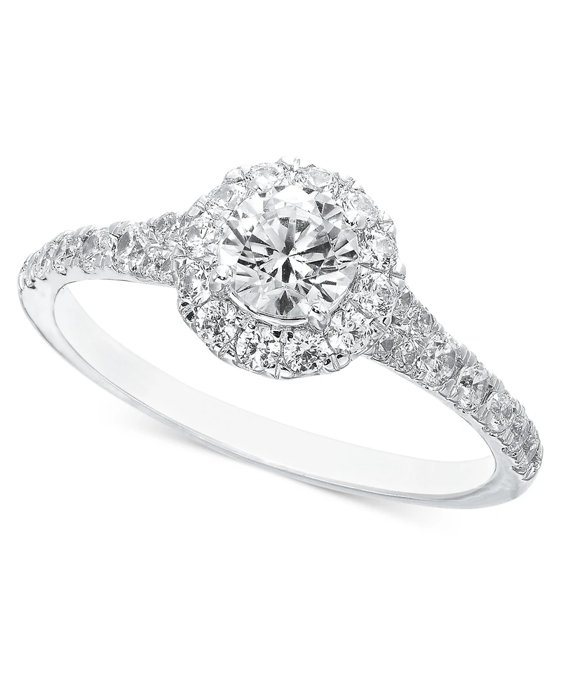 Diamond Halo Engagement Ring (1 ct. t.w.) in 14k White Gold or 14k Yellow Gold