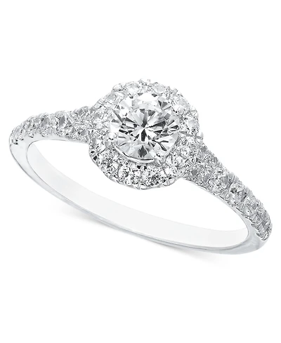 Diamond Halo Engagement Ring (1 ct. t.w.) in 14k White Gold or 14k Yellow Gold