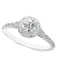 Diamond Halo Engagement Ring (1 ct. t.w.) in 14k White Gold or 14k Yellow Gold